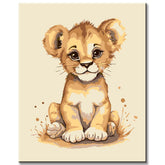 Smiling Lion Cub - Painting by Numbers